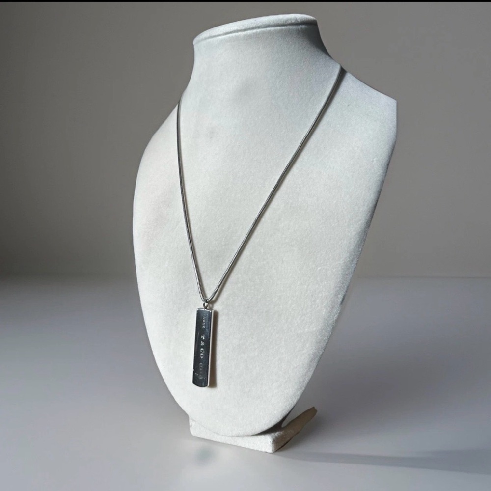 Tiffany & Co. 1837 Sterling Silver Bar Pendant Necklace